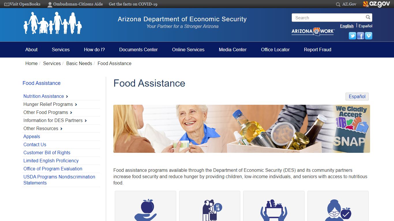 Food Assistance | Arizona Department of Economic Security